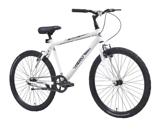 Hero Sprint Mens Frame Santiago 26T SS Hybrid Bike (White, 18 Inches)